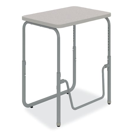 AlphaBetter 2.0 Height-Adjust Student Desk W/Pendulum Bar, 27.75 X 19.75 X 22 To 30, Pebble Gray